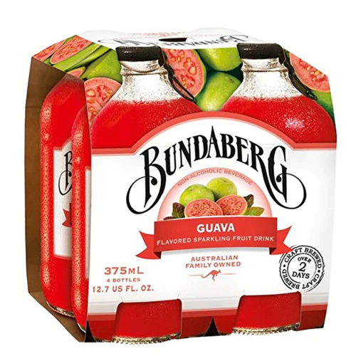Bundaberg Guava Sparkling Fruit Drink 4pk 375ml
